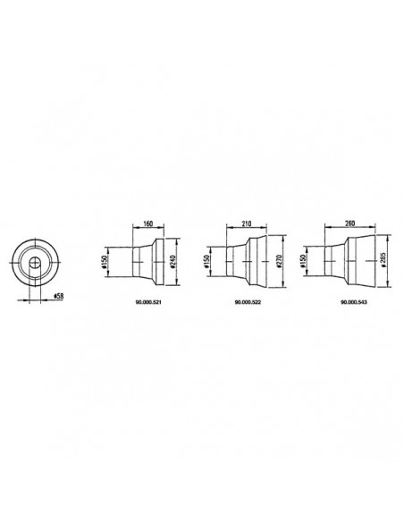 90000522 - Campana Protectora Toma de Fuerza 210x270x270 mm.