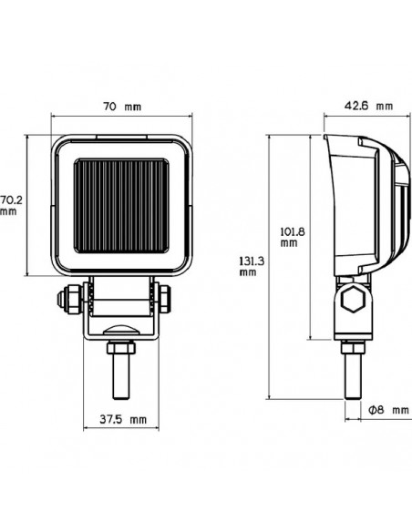 LA22817B - Luz Trabajo LED 8 W 720 lm Cuadrada 70x70 mm Foco Proyector Azul Pulverización LA22817B - Luz Trabajo LED 8 W 720 lm Cuadrada 70x70 mm Foco Proyector Azul Pulverización